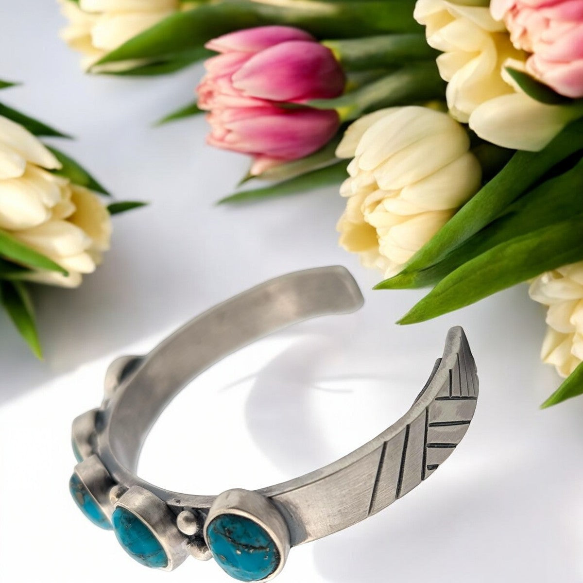 Scorpion Scythe | Hand Fabricated Sterling Silver and Kingman Turquoise Cuff Bracelet