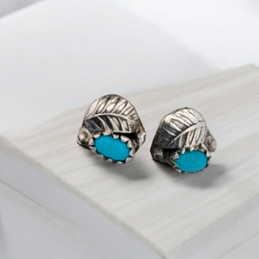 Morning Dove Way | Handmade Sterling Silver and Turquoise Earrings by Navajo Artist Roselene Joe