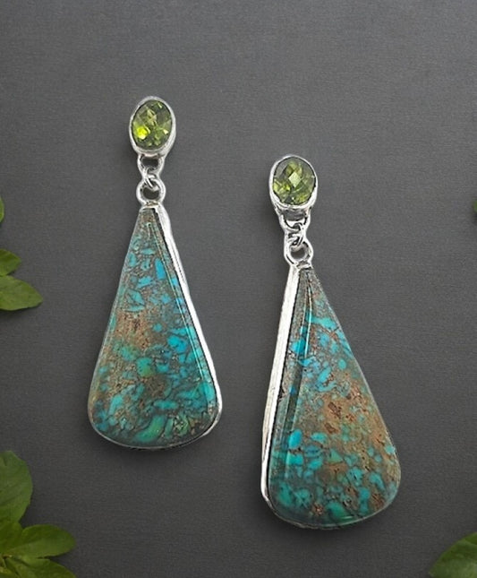 Peridot Valley | Handcrafted Sterling Silver Drop Earrings by Robert Drozd