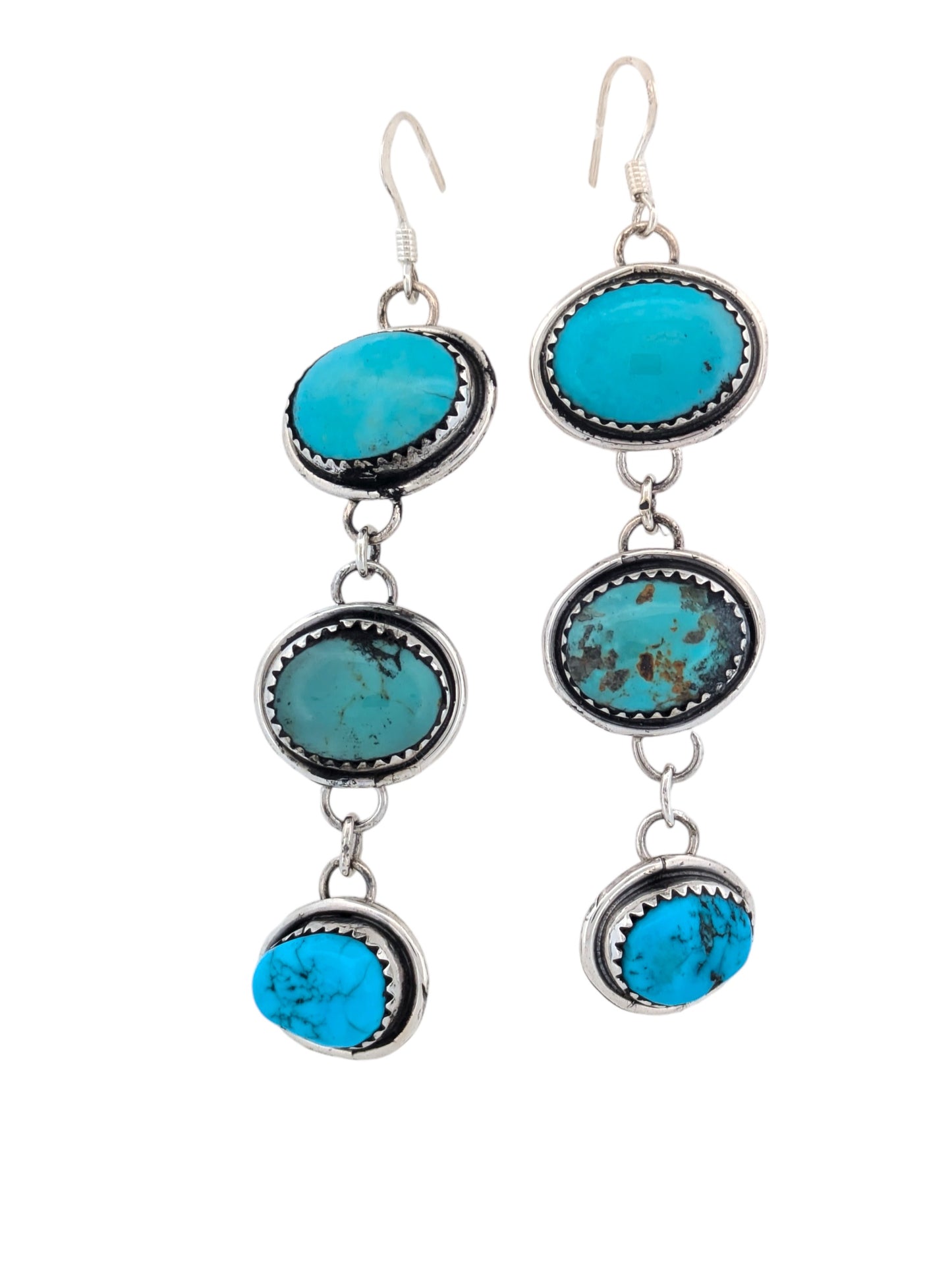 Desert Lake | Native American Handmade Sterling Silver Earrings