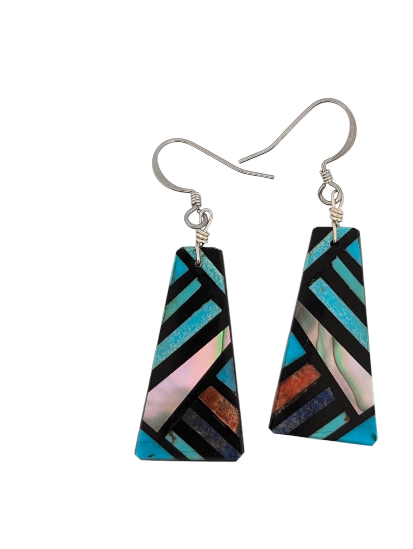 Golden Ridge | New Native American handmade mosaic inlay earrings