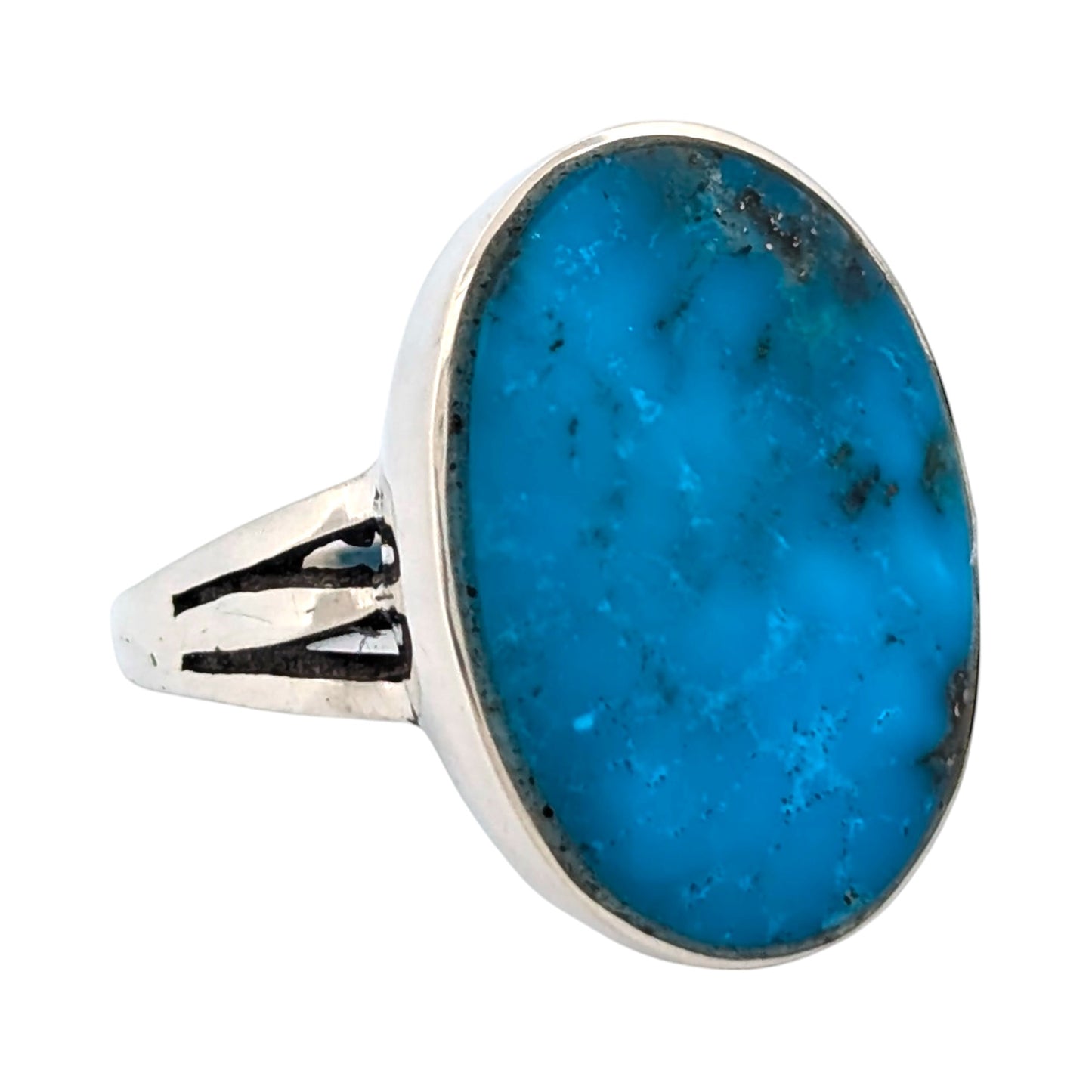 Coyote Creek | Handmade Sterling Silver Ring with Deep Blue Kingman Turquoise