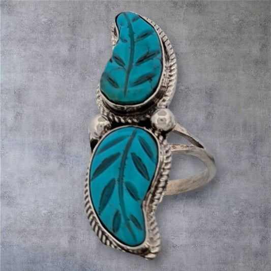 Laredo Lane | New Handmade Native American Sterling Silver Ring with Turquoise