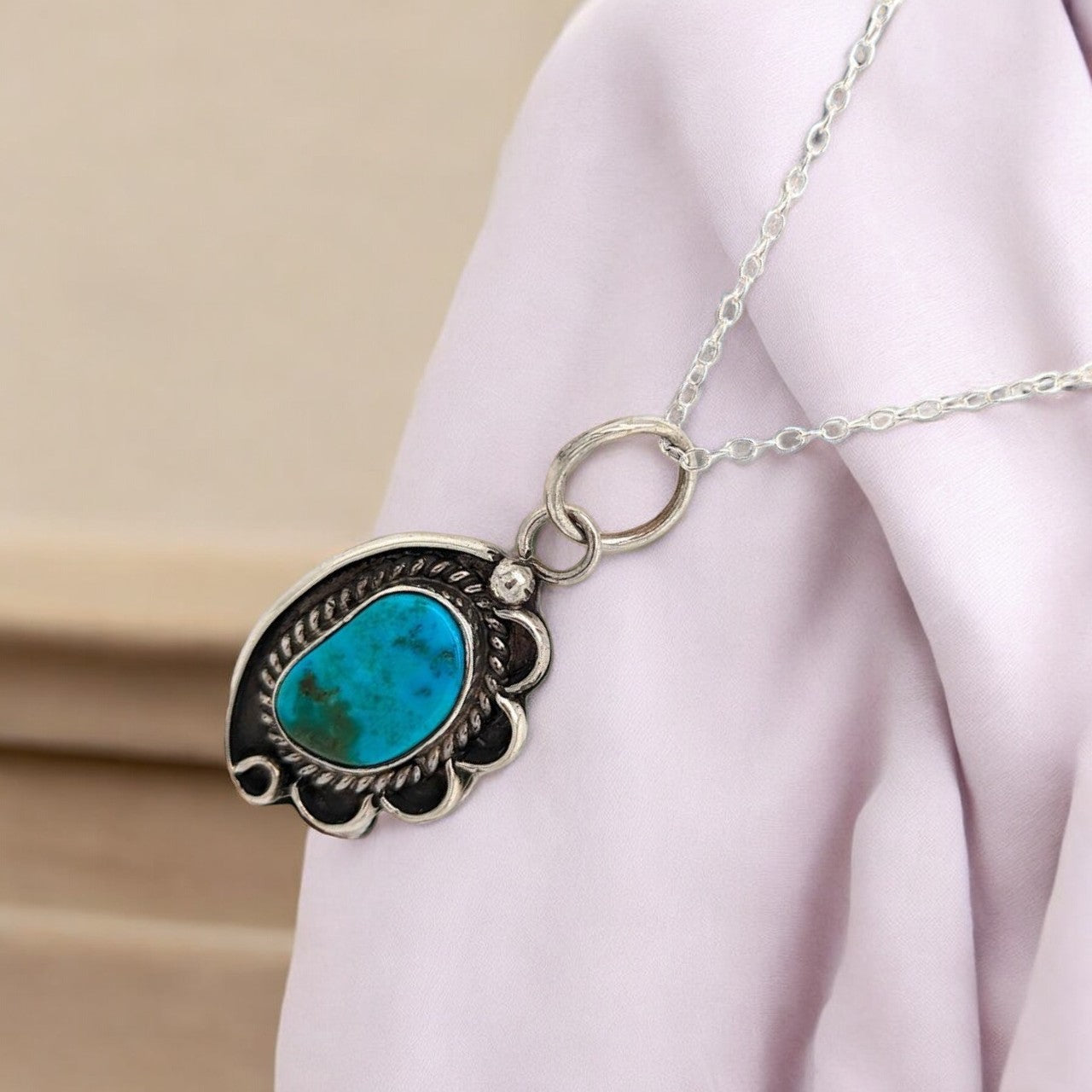 Skull Trail | Vintage Handmade Sterling Silver and Turquoise Pendant