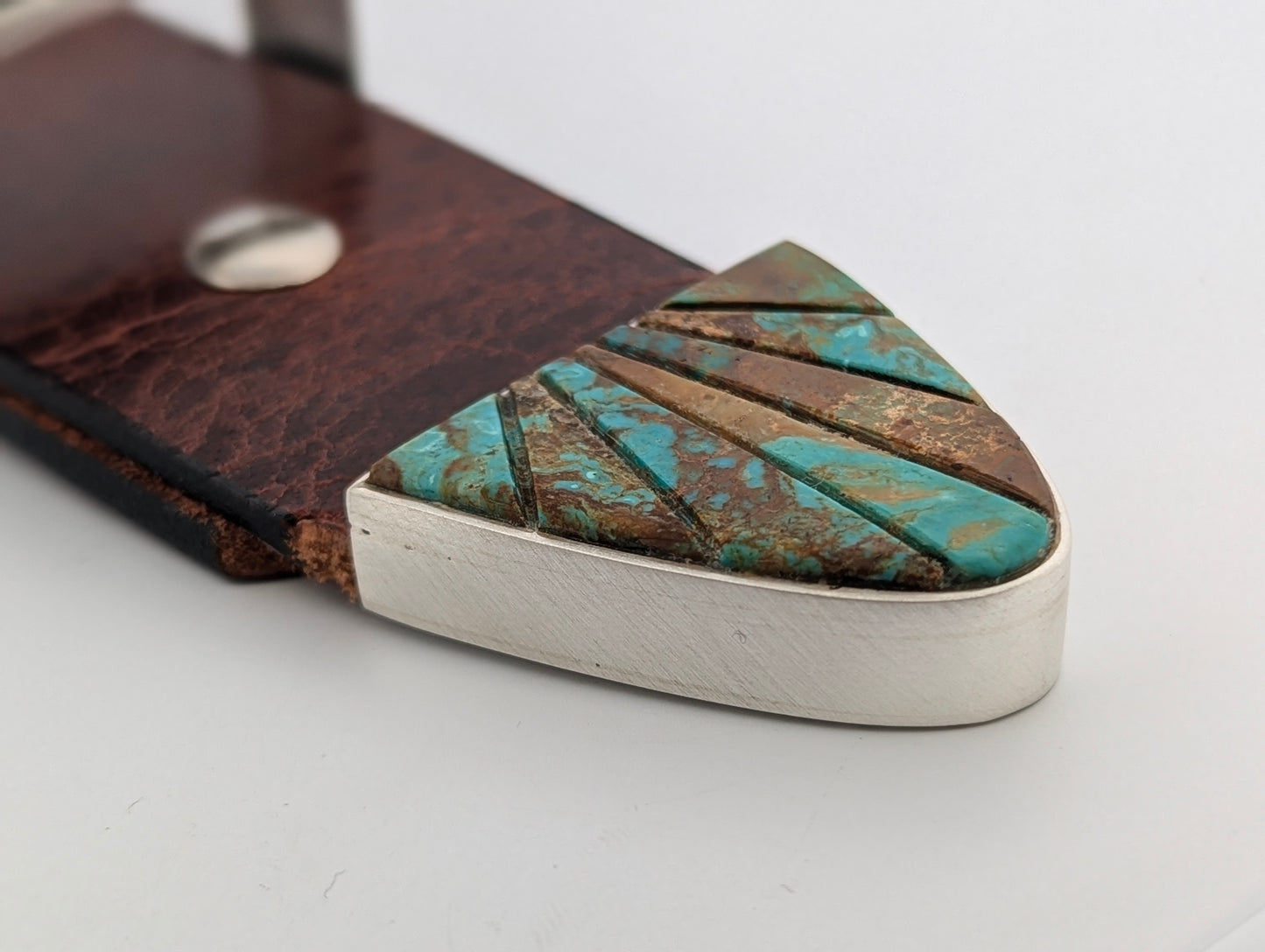 Rocky Dales | Handmade Sterling Silver Ranger Belt Buckle with Turquoise and Coral Inlay – Fits 1.5" Belt