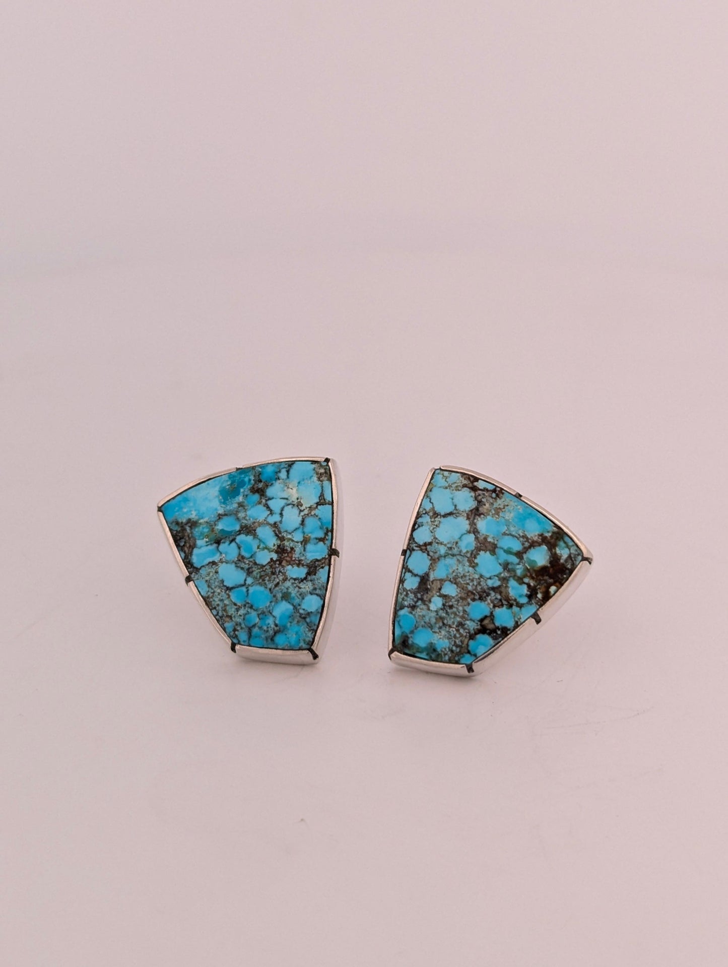 Beaver Springs | Sterling Silver Earrings with Kingman Turquoise Cabochons