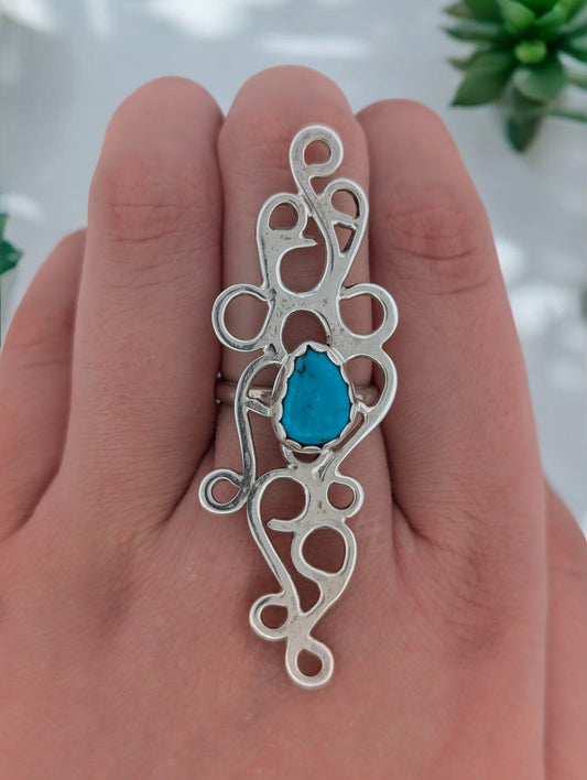 Rusty Relic | New Native American Sterling Silver Extra Large Filigree Ring