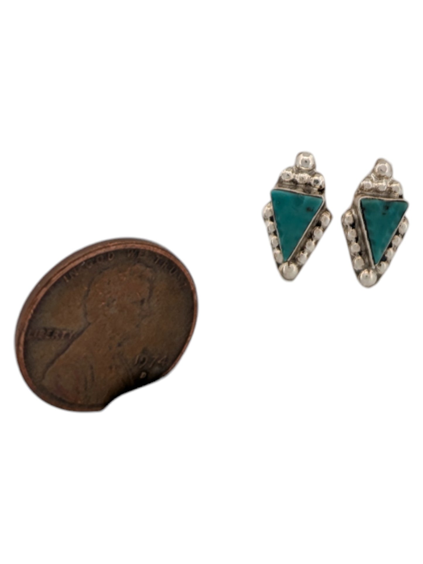 Blanco Way |  Handmade Sterling Silver and Turquoise Earrings Made by Navajo Artist Denise Natewa