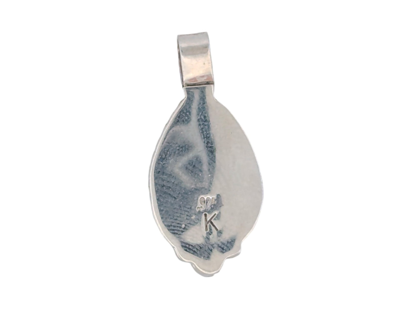 Desert Blossom | New Native American Handmade Sterling Silver Conch Shell Inlay Pendant