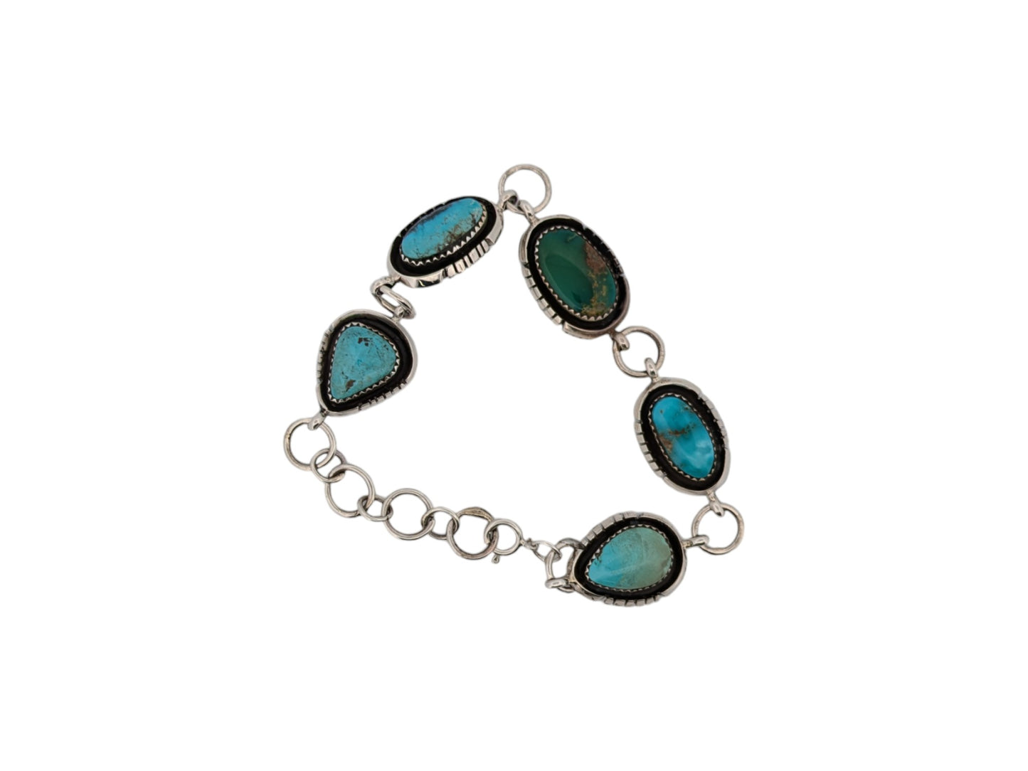 Yellow Rose | Navajo Sterling Silver Turquoise Bracelet | Handmade Jewelry by Edward Johnson