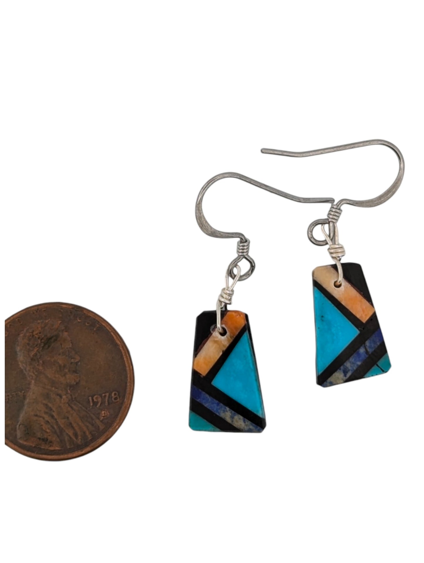 Thunder Mesa | New Native American handmade mosaic inlay earrings