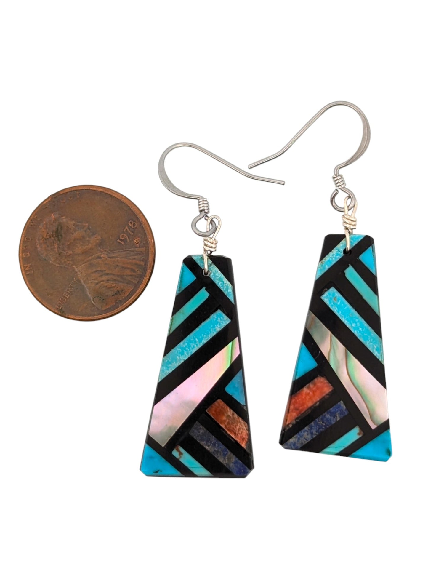 Golden Ridge | New Native American handmade mosaic inlay earrings