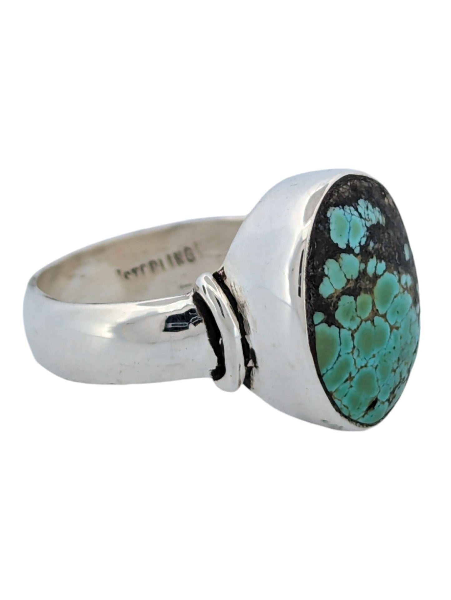 Wild Rose | Handmade Sterling Silver Ring with Arizona Polychrome Turquoise, Size 7