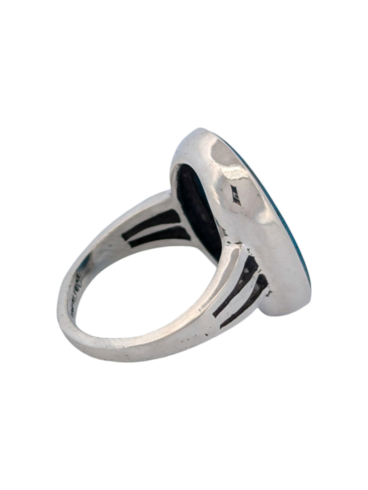 Coyote Creek | Handmade Sterling Silver Ring with Deep Blue Kingman Turquoise