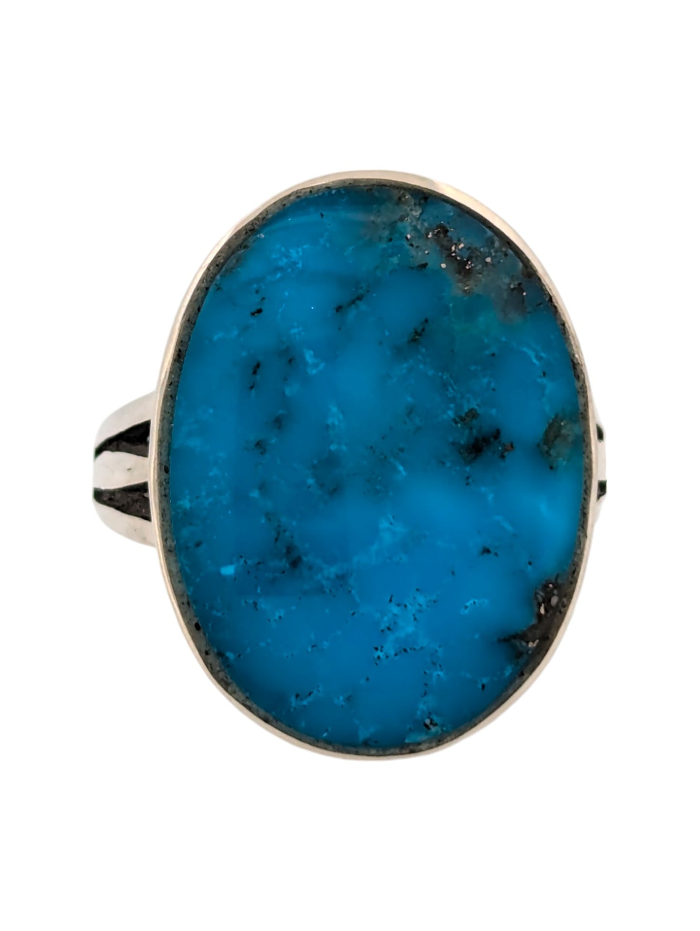 Coyote Creek | Handmade Sterling Silver Ring with Deep Blue Kingman Turquoise