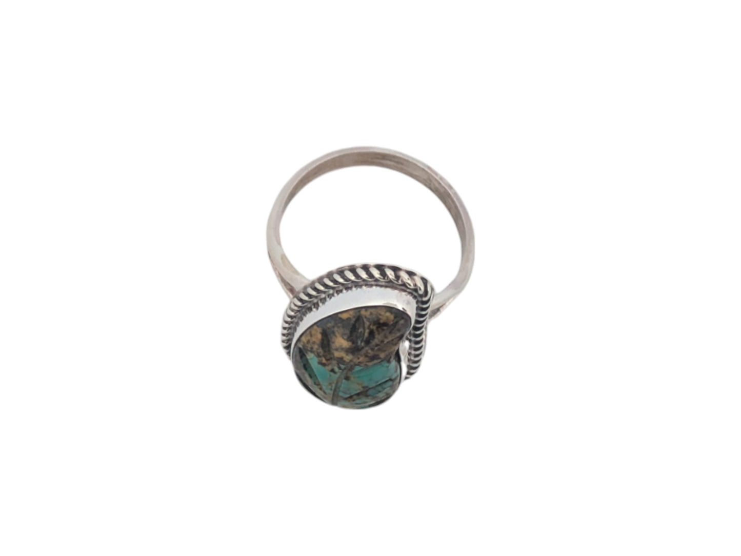 Runaway Mesa | New Native American Sterling Silver and Turquoise Leaf Ring