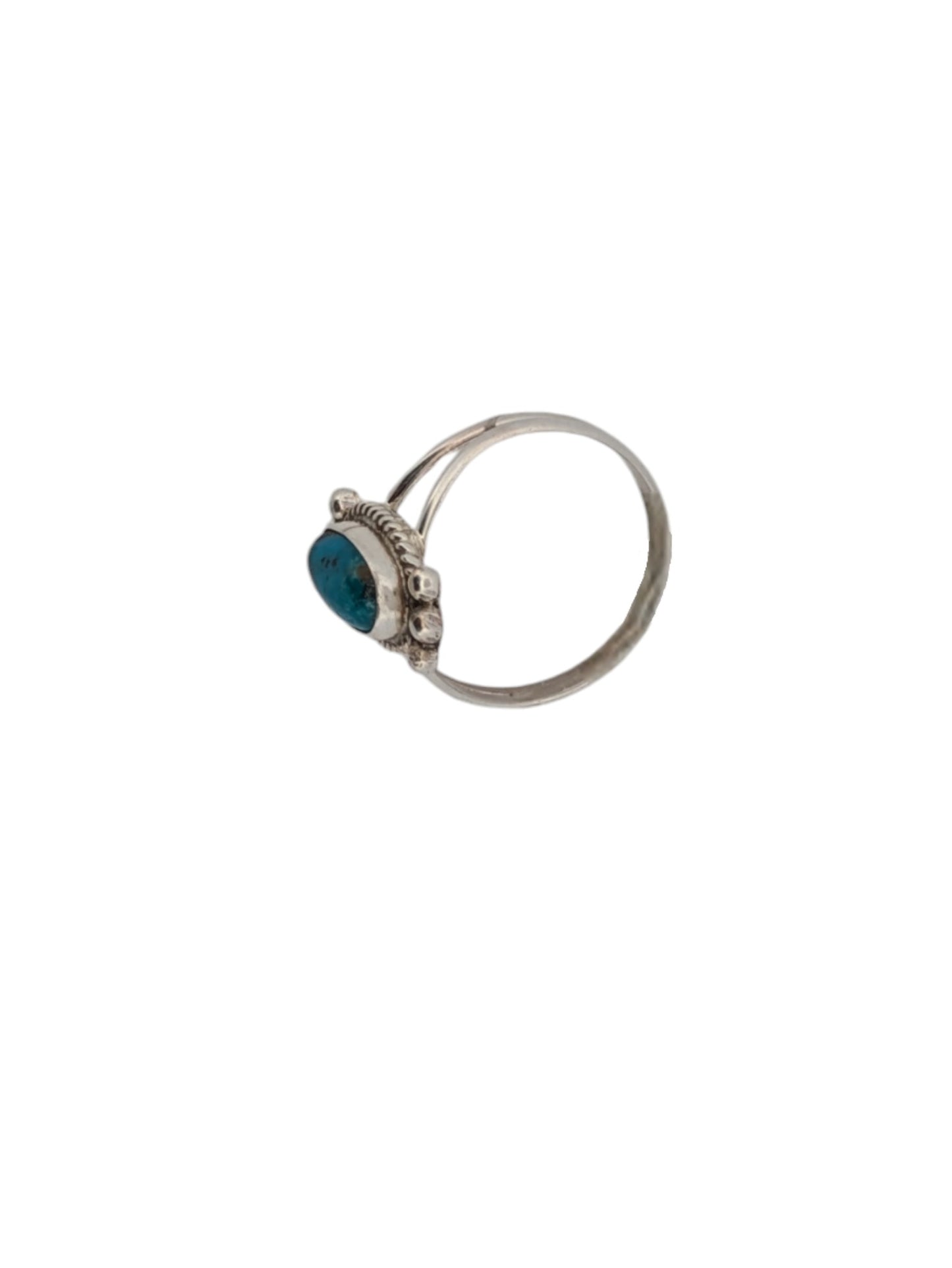 Mountain Lion Ridge | Handmade Ring with Traditional Design and Turquoise Center by Navajo Artist Peggy Skeets