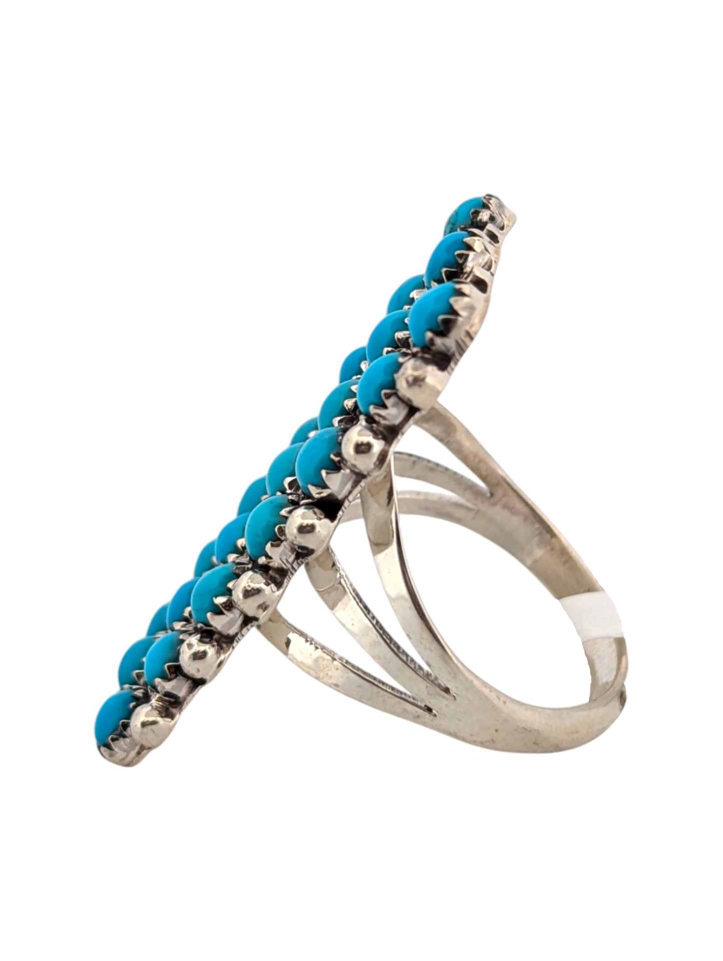 Helena | Handmade Native American Sterling Silver Ring with Turquoise Stones