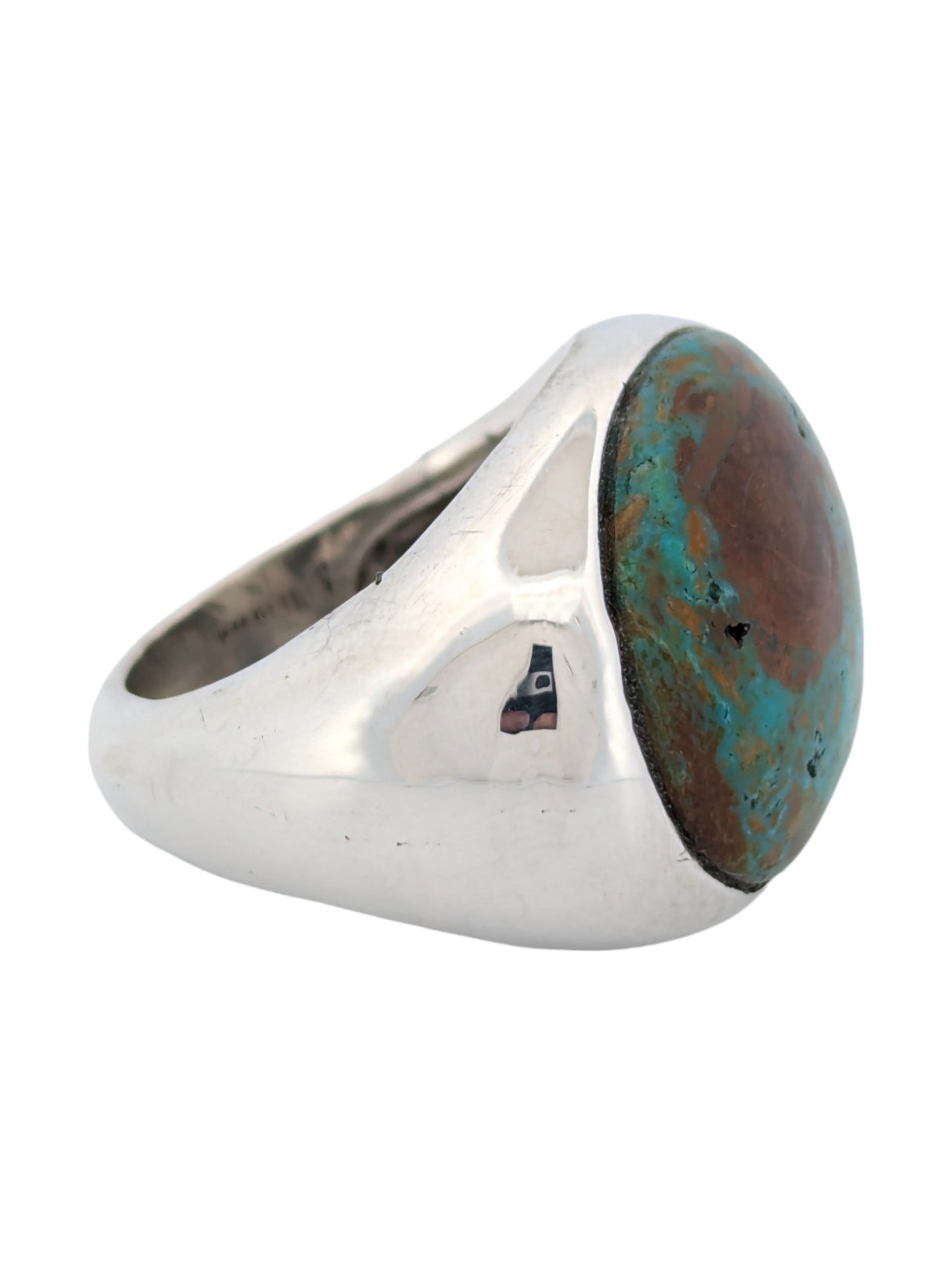 Tombstone Cliff | Sterling Silver Turquoise Ring with Kingman Turquoise Inlay (Size 9)