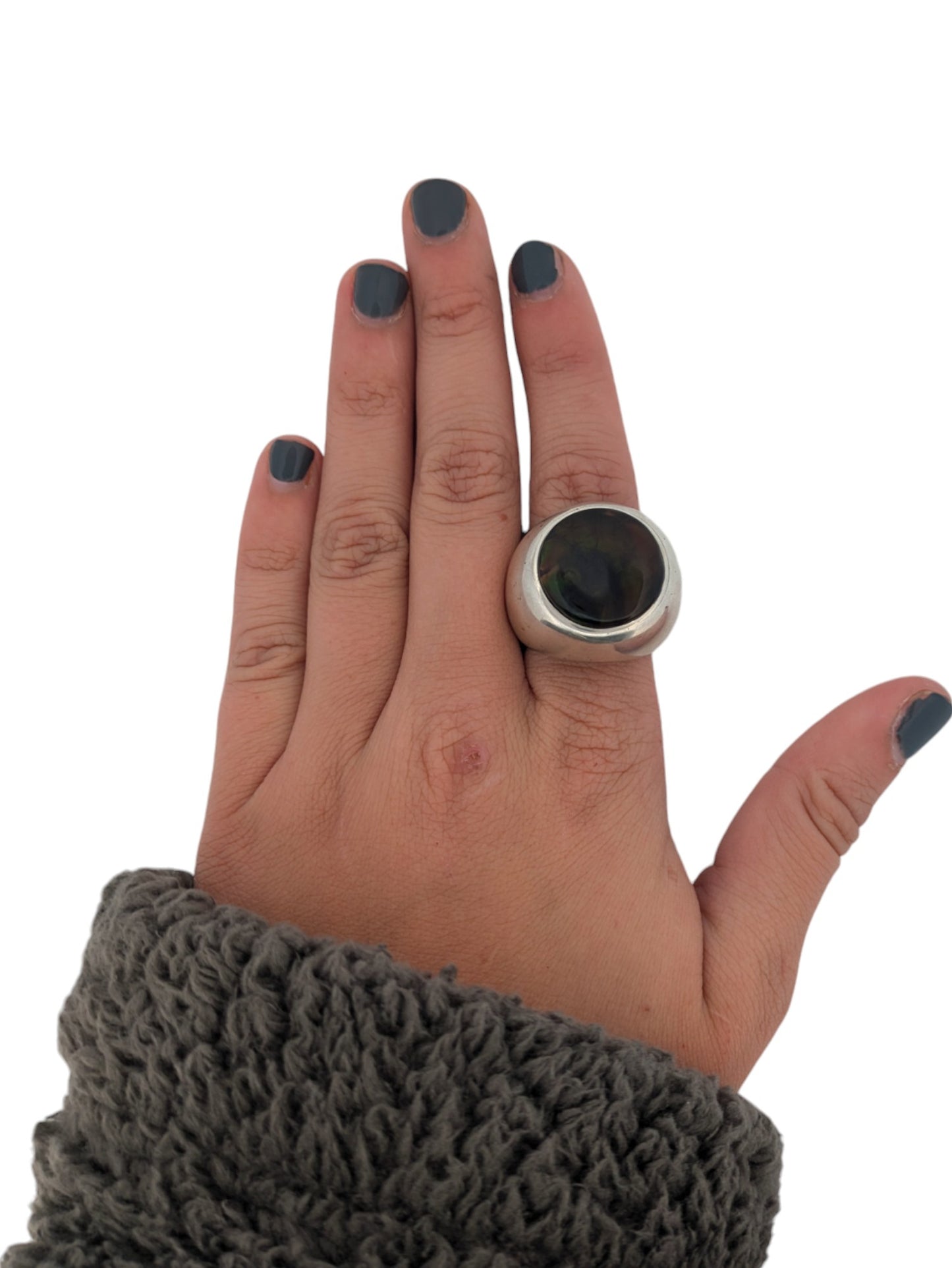 Blackwater Basin | Sterling Silver Ring by Robert Drozd with Fire Agate Center