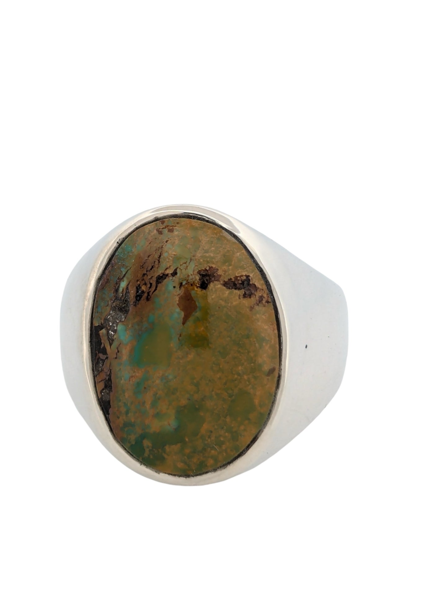 Scarlet Sky | Handmade Sterling Silver Signet Ring with Kingman Turquoise