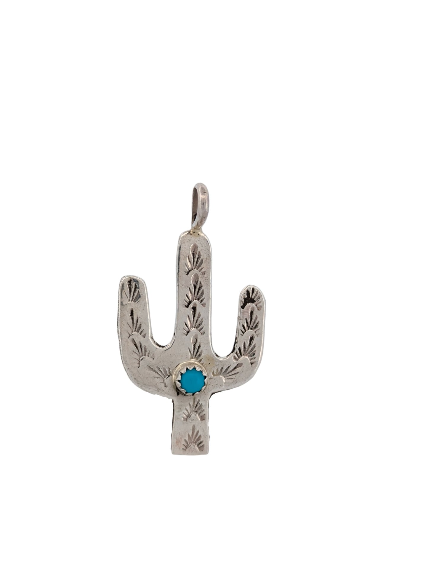 Cactus Point | Native American Handmade Sterling Silver Cactus Pendant