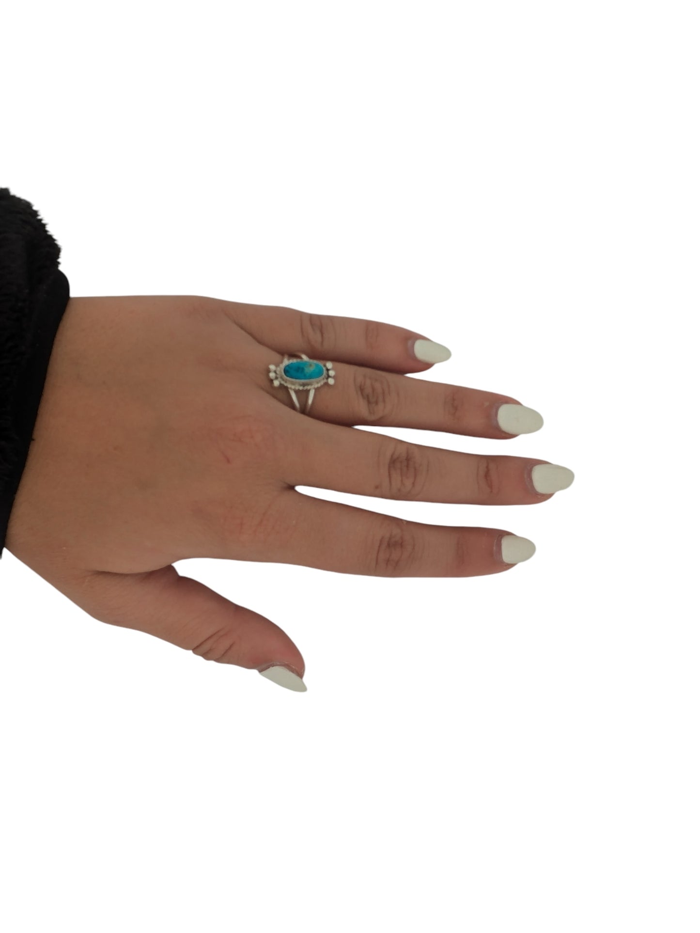 Mountain Lion Ridge | Handmade Ring with Traditional Design and Turquoise Center by Navajo Artist Peggy Skeets