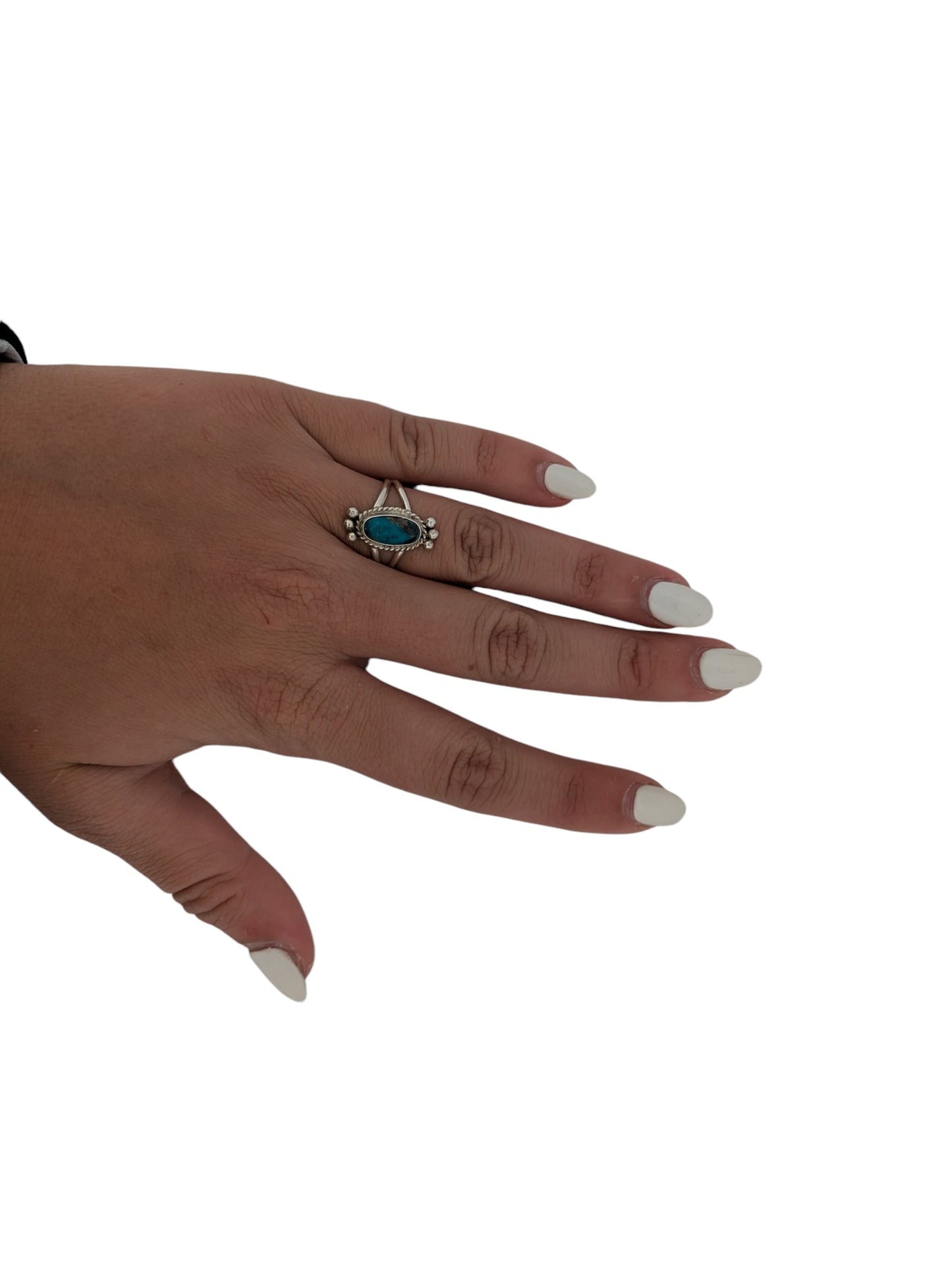 Mountain Lion Ridge | Handmade Ring with Traditional Design and Turquoise Center by Navajo Artist Peggy Skeets