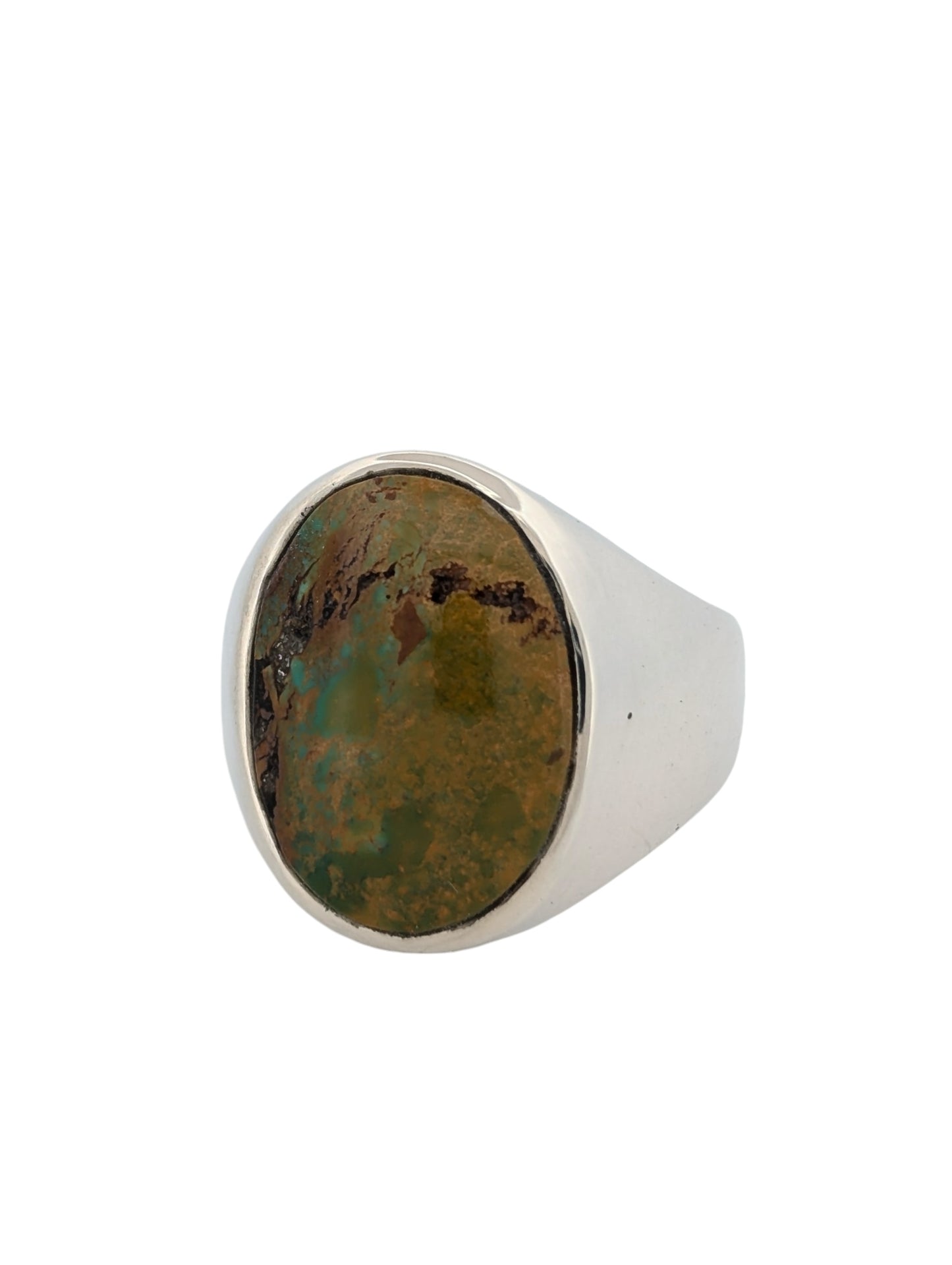 Scarlet Sky | Handmade Sterling Silver Signet Ring with Kingman Turquoise