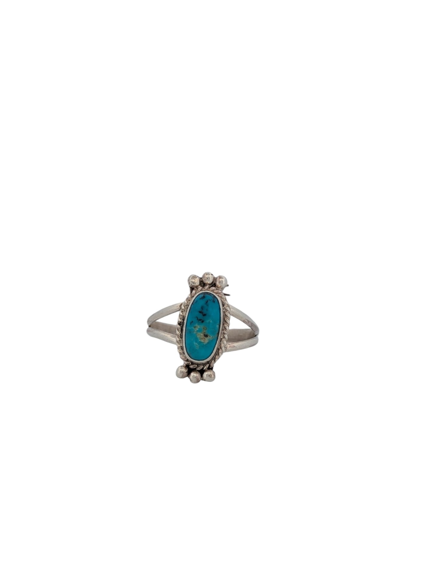 Mountain Lion Ridge | Handmade Ring with Traditional Design and Turquoise Center by Navajo Artist Peggy Skeets