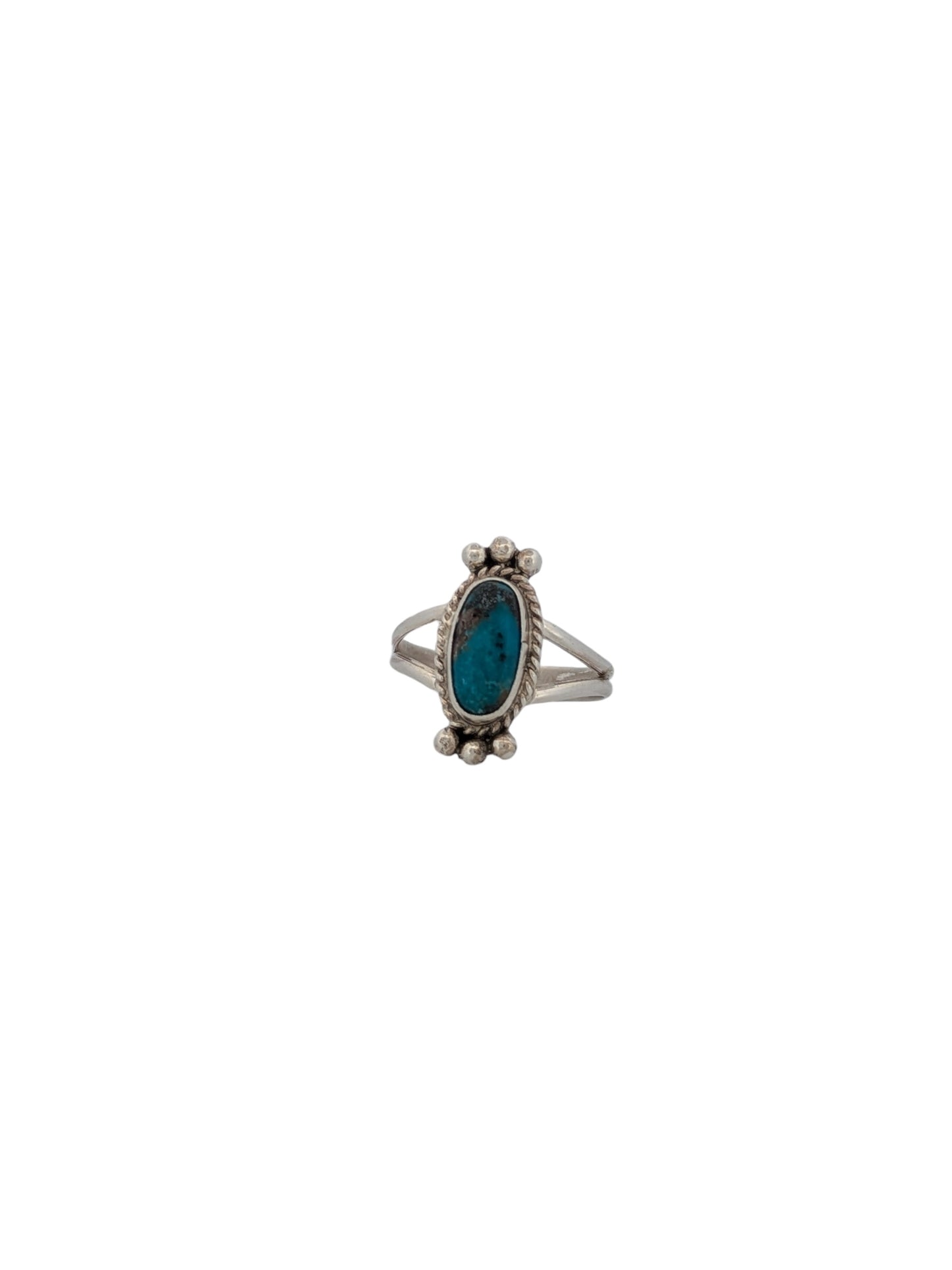 Mountain Lion Ridge | Handmade Ring with Traditional Design and Turquoise Center by Navajo Artist Peggy Skeets