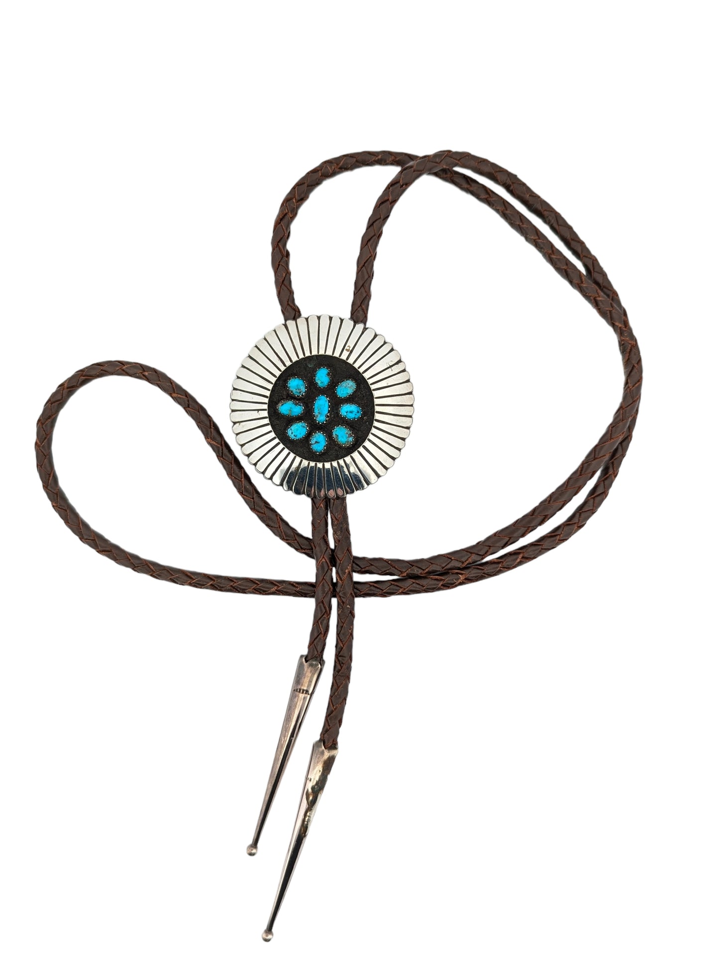 Sheriff's Ridge | Vintage Navajo Sterling Silver and Turquoise Bolo Tie by Artist Rosco Scott