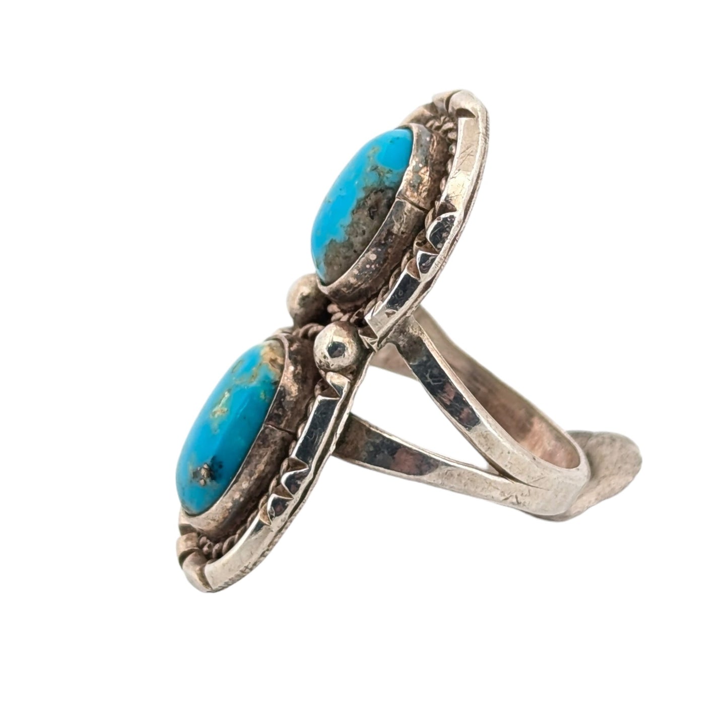 Canyon Springs | Vintage Sterling Silver Ring with Blue Turquoise  - Size 9