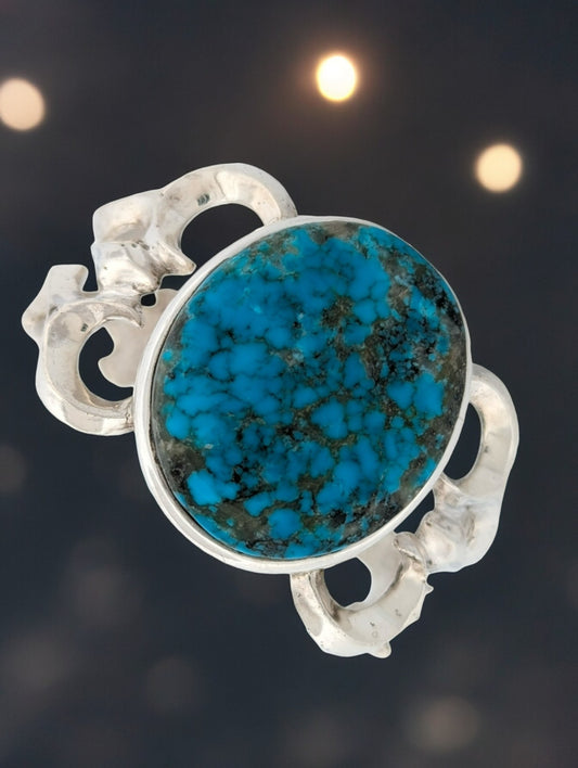 Thumb Butte | Kingman Turquoise Cuff Bracelet in Sterling Silver