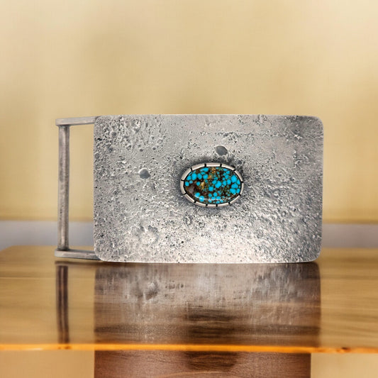 Gambler's Ledge | New Rob Sherman Tufa Cast Sterling Silver and Turquoise Belt Buckle