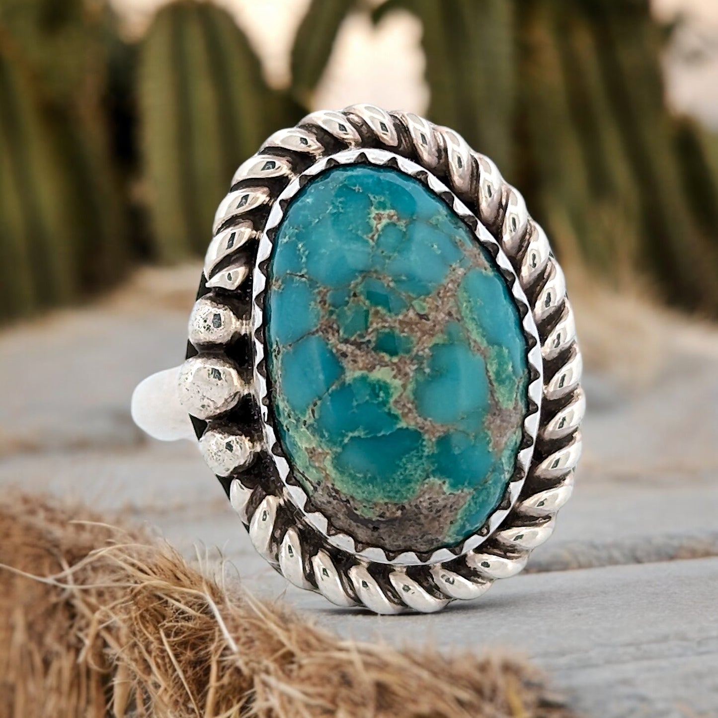 Silent Peak | Handmade Sterling Silver and Turquoise Ring by Jarod Gordy- Size 5