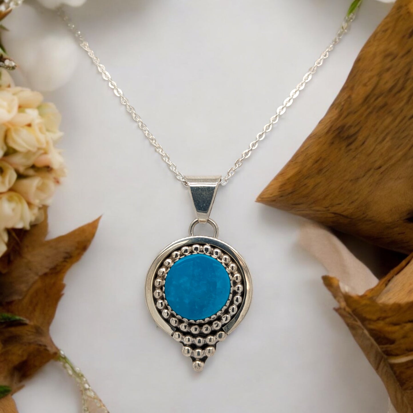 Bisbee | Native American Handmade Sterling Silver and Turquoise Pendant by Jarod Gordy