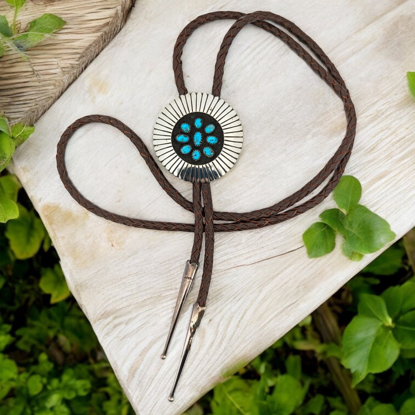 Sheriff's Ridge | Vintage Navajo Sterling Silver and Turquoise Bolo Tie by Artist Rosco Scott