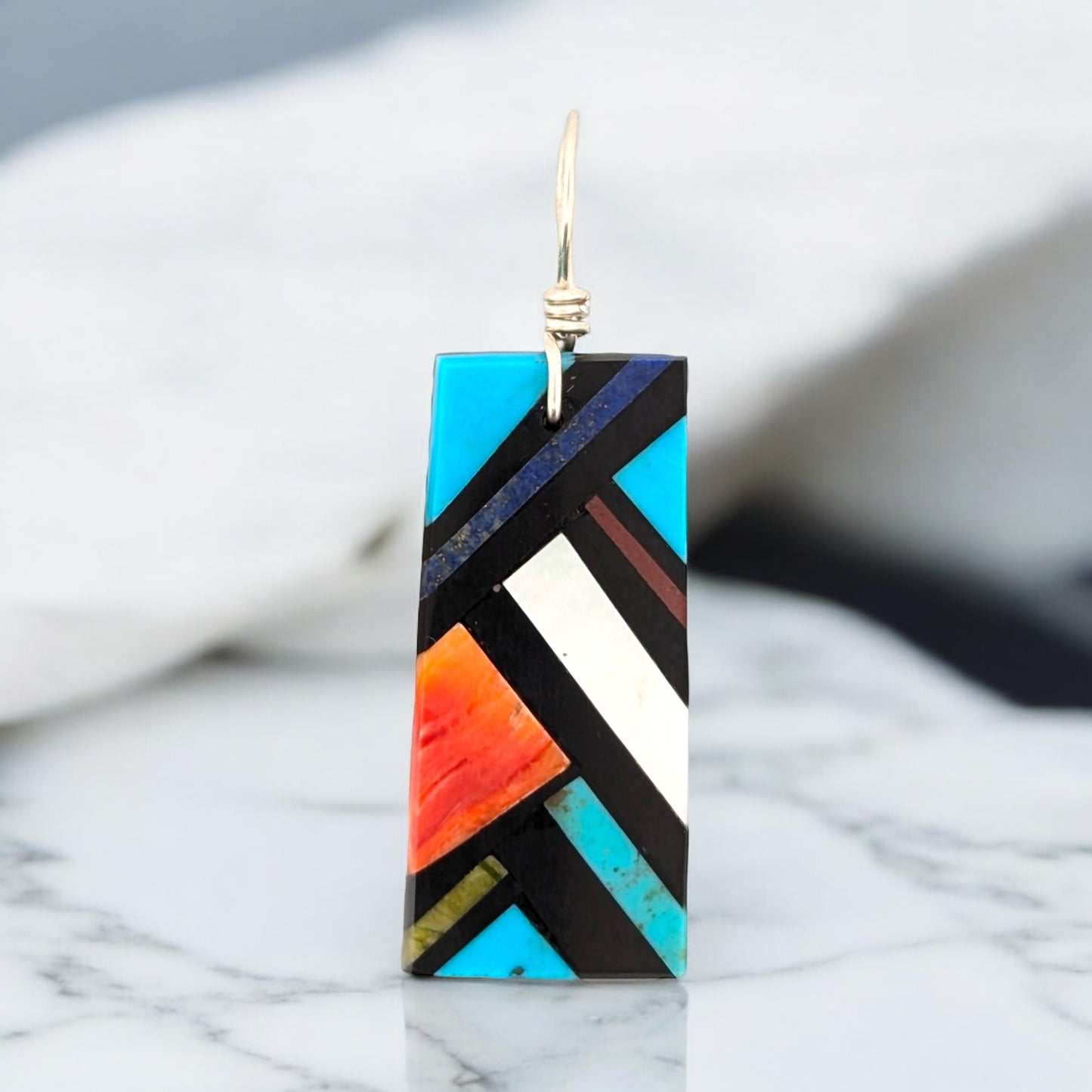 Prairie Light | New Native American handmade mosaic inlay pendant