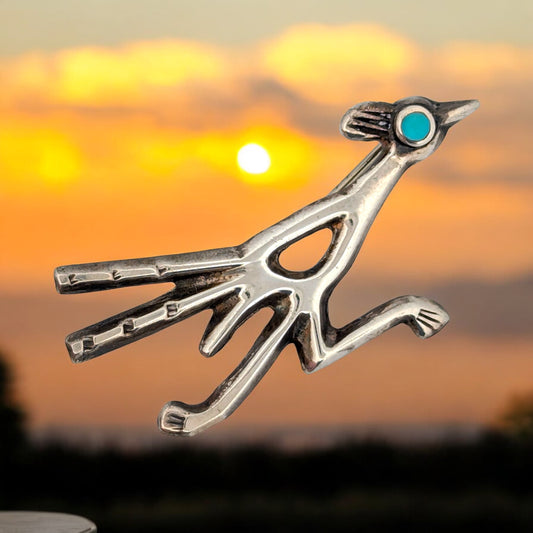 Canyon Crest | Vintage Sterling Silver and Turquoise Roadrunner