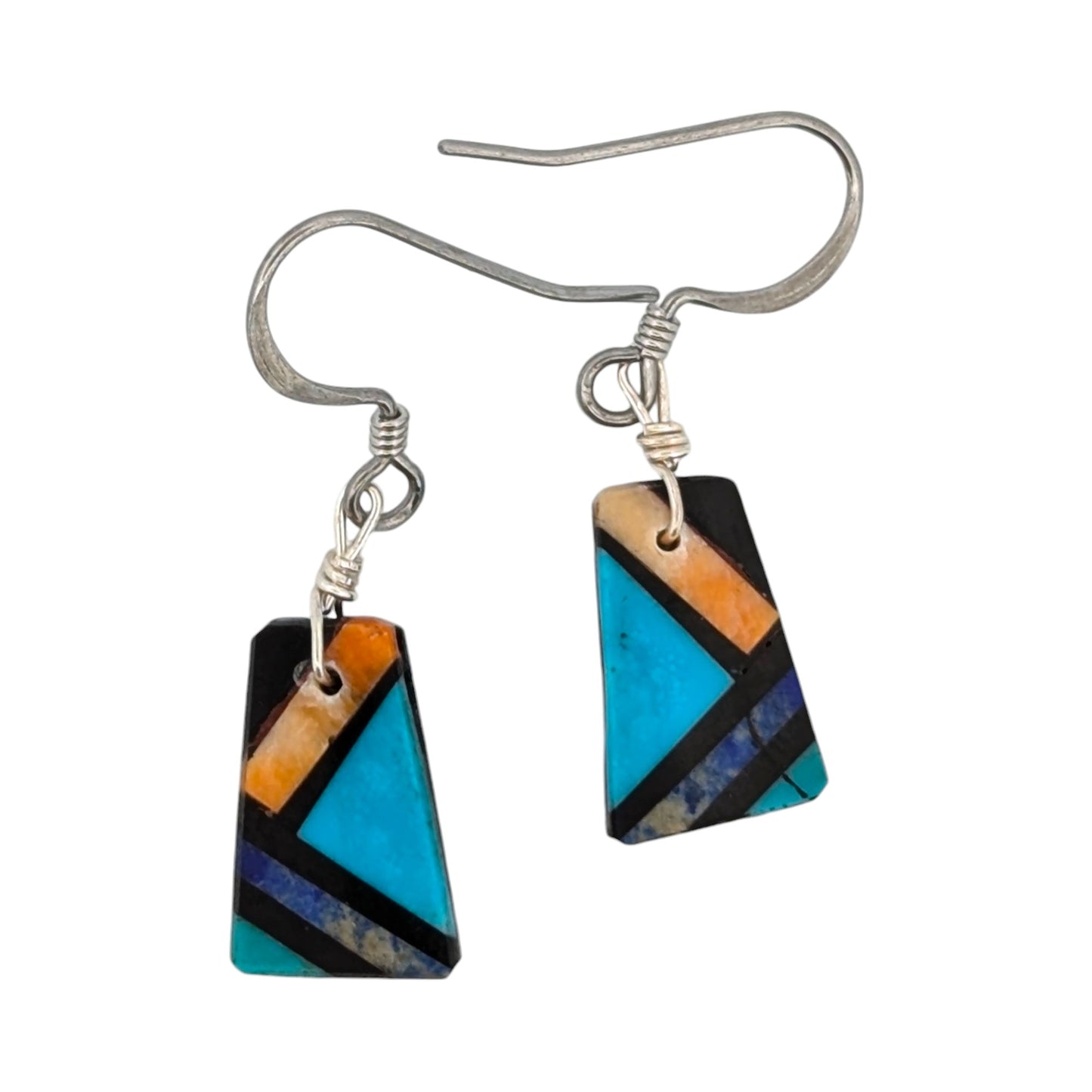 Thunder Mesa | New Native American handmade mosaic inlay earrings