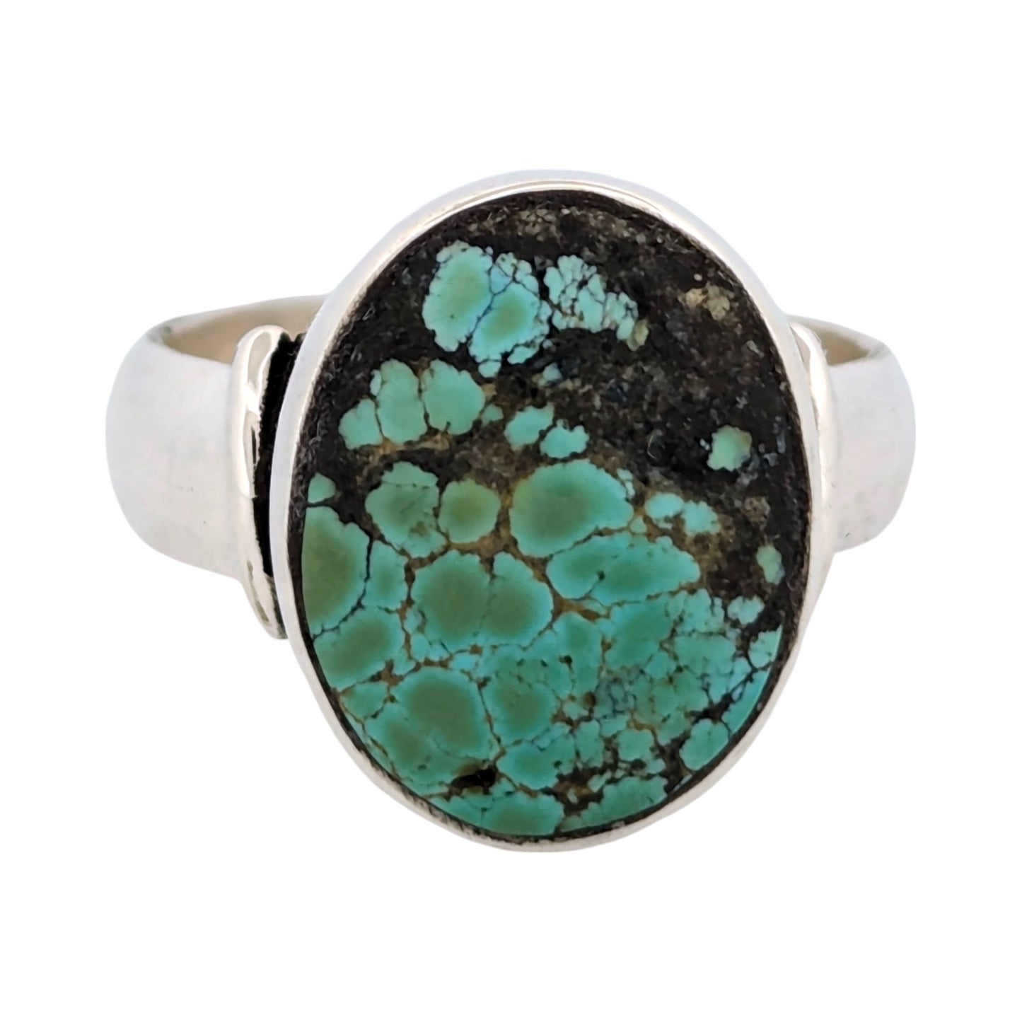 Wild Rose | Handmade Sterling Silver Ring with Arizona Polychrome Turquoise, Size 7