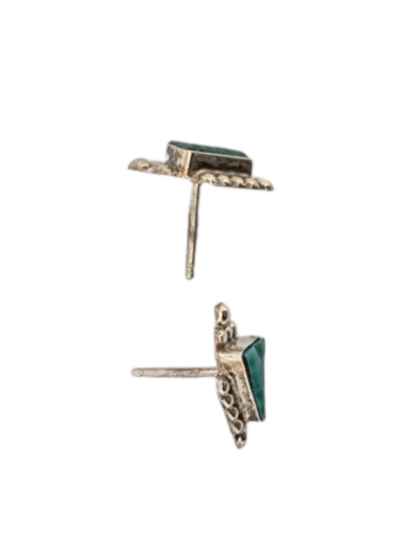 Blanco Way |  Handmade Sterling Silver and Turquoise Earrings Made by Navajo Artist Denise Natewa