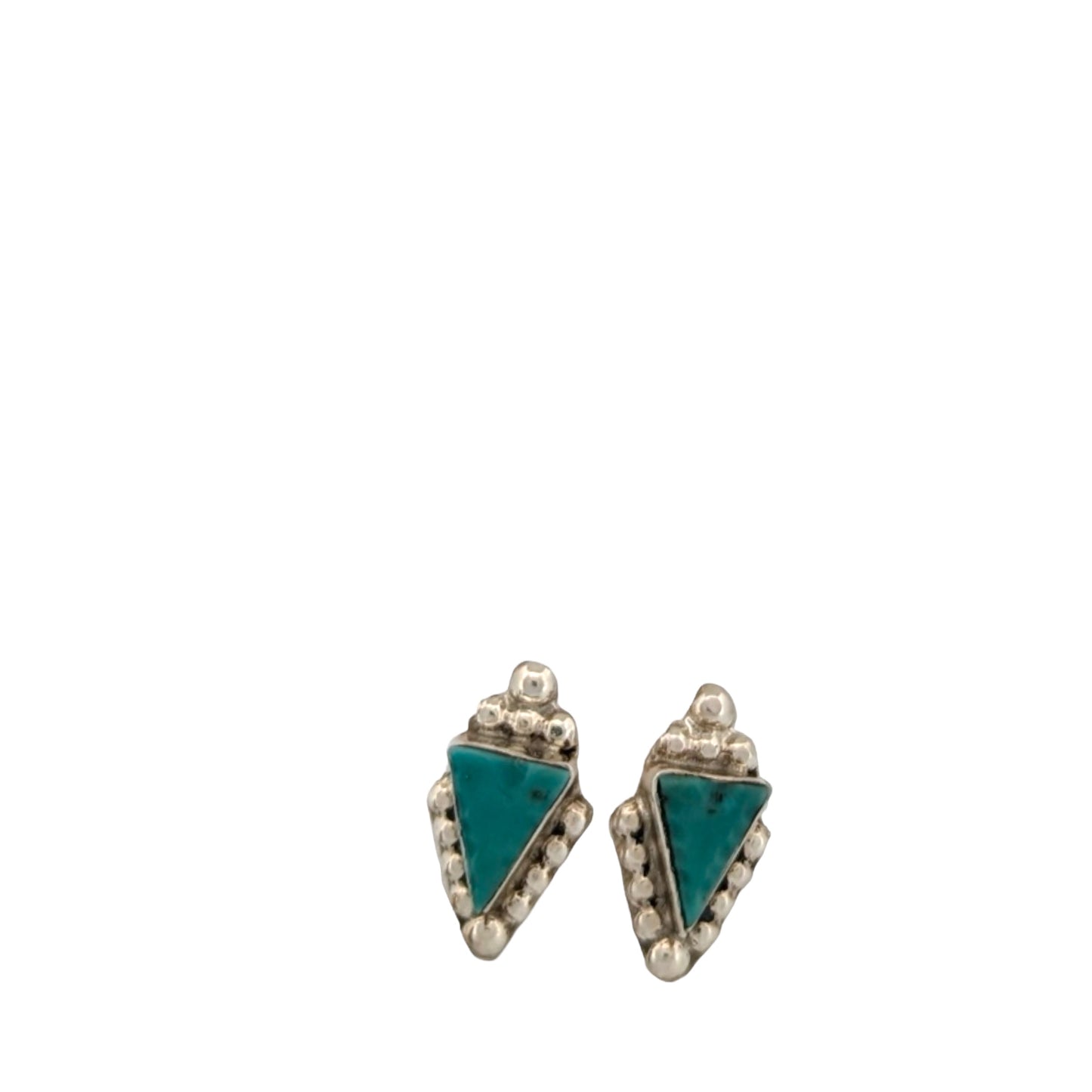 Blanco Way |  Handmade Sterling Silver and Turquoise Earrings Made by Navajo Artist Denise Natewa