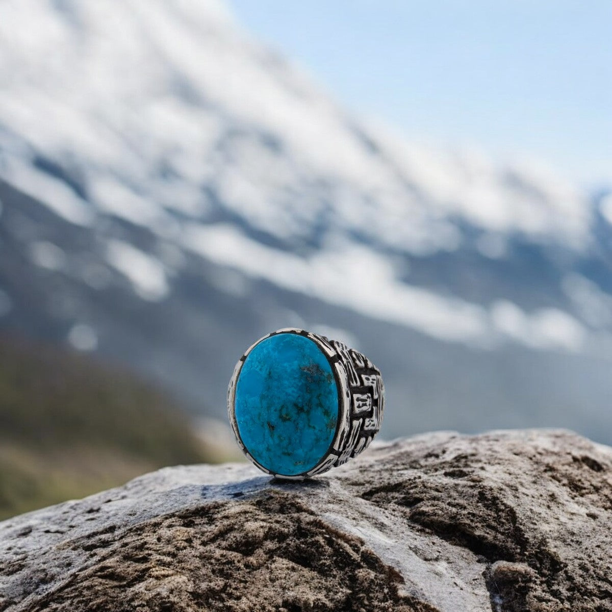 Swift Hill | Sterling Silver & Blue Kingman Turquoise Vintage Style Ring - Size 7