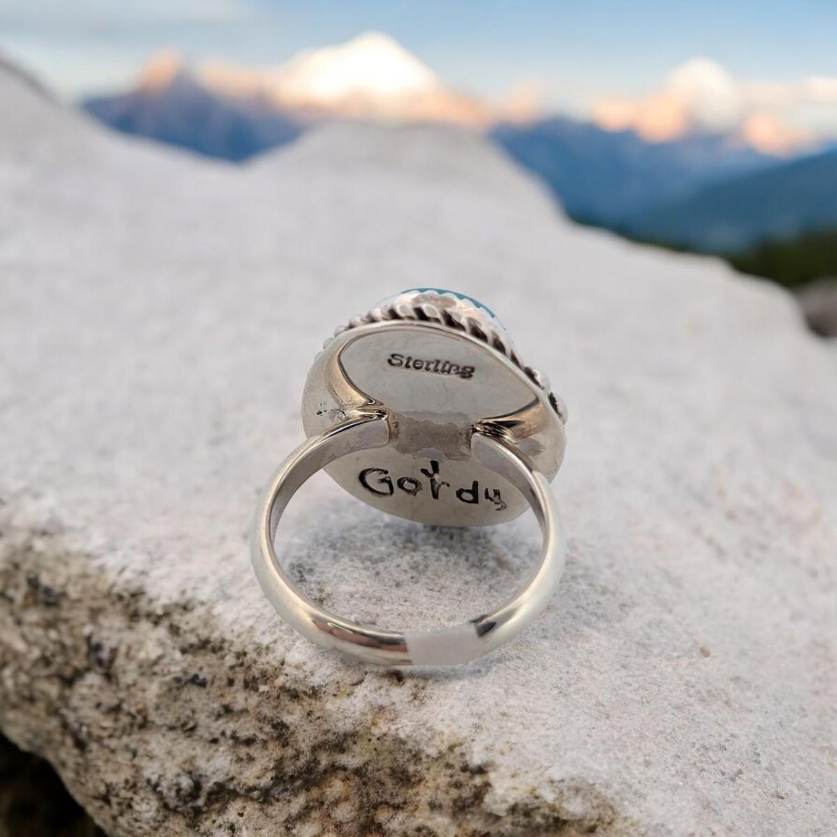 Shallow Dune | Handmade Sterling Silver and Turquoise Ring by Jarod Gordy- Size 5.5