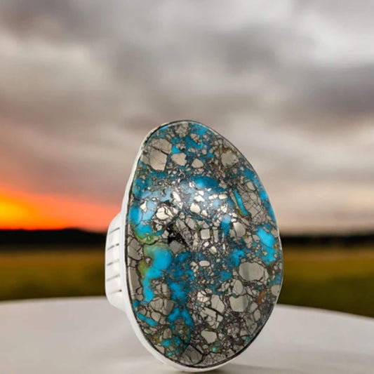 Bloody Basin | Sterling Silver with American Turquoise Ring - Size 12