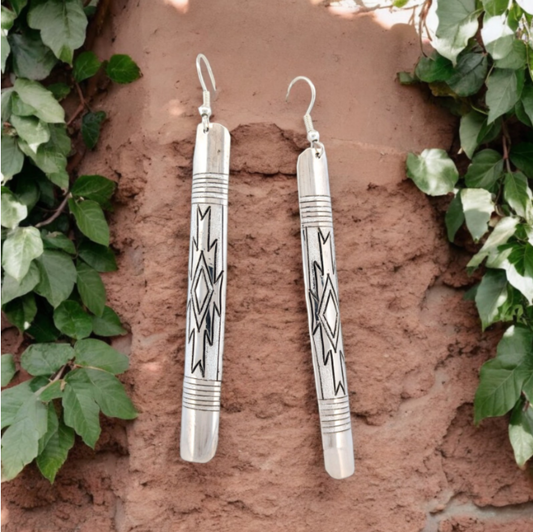 Cow Creek | Handmade Native American Sterling Silver Sandcast Earrings