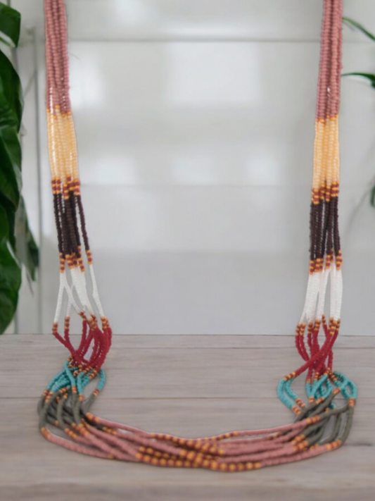 Lasso Run | New Native American Handmade Beaded Necklace and Earrings by Navajo Artist Sarah Morgan