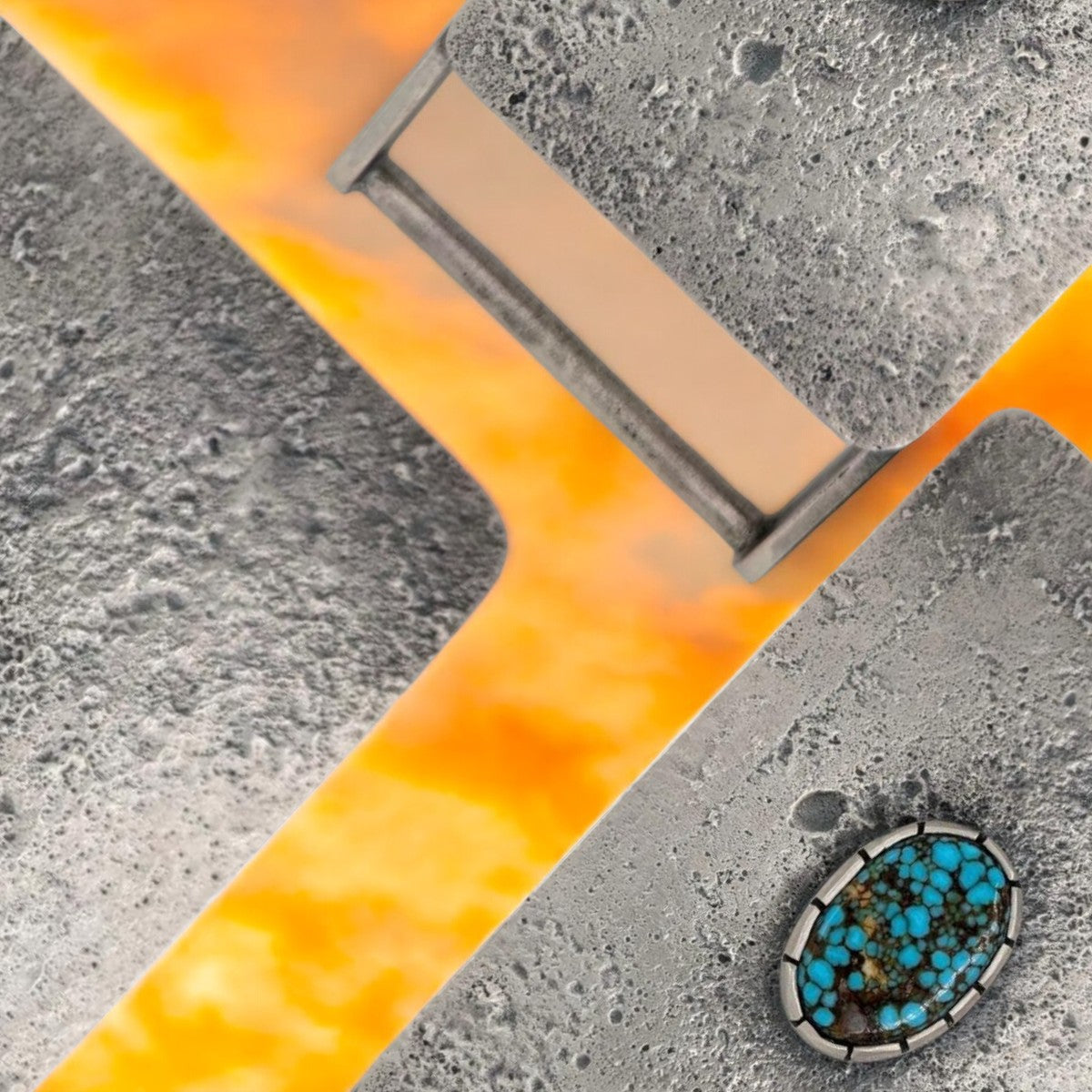 Gambler's Ledge | New Rob Sherman Tufa Cast Sterling Silver and Turquoise Belt Buckle